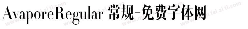 AvaporeRegular 常规字体转换